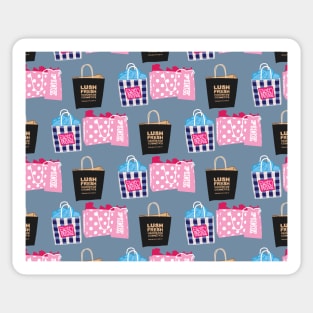 Blue Aesthetic Shopping Bag Pattern Sticker